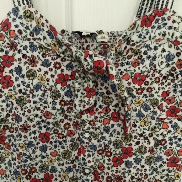Anthropologie Postmark Floral Button-Down Corset Top w/ Striped Straps S NEW - Picture 3 of 10